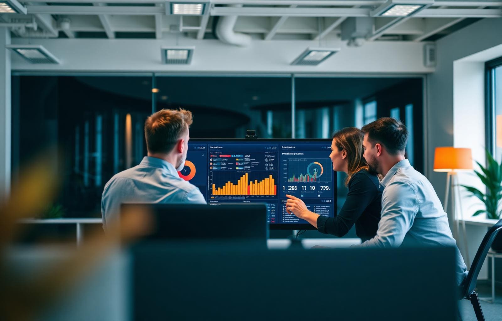 Logicdots IT team collaborating around live performance dashboards